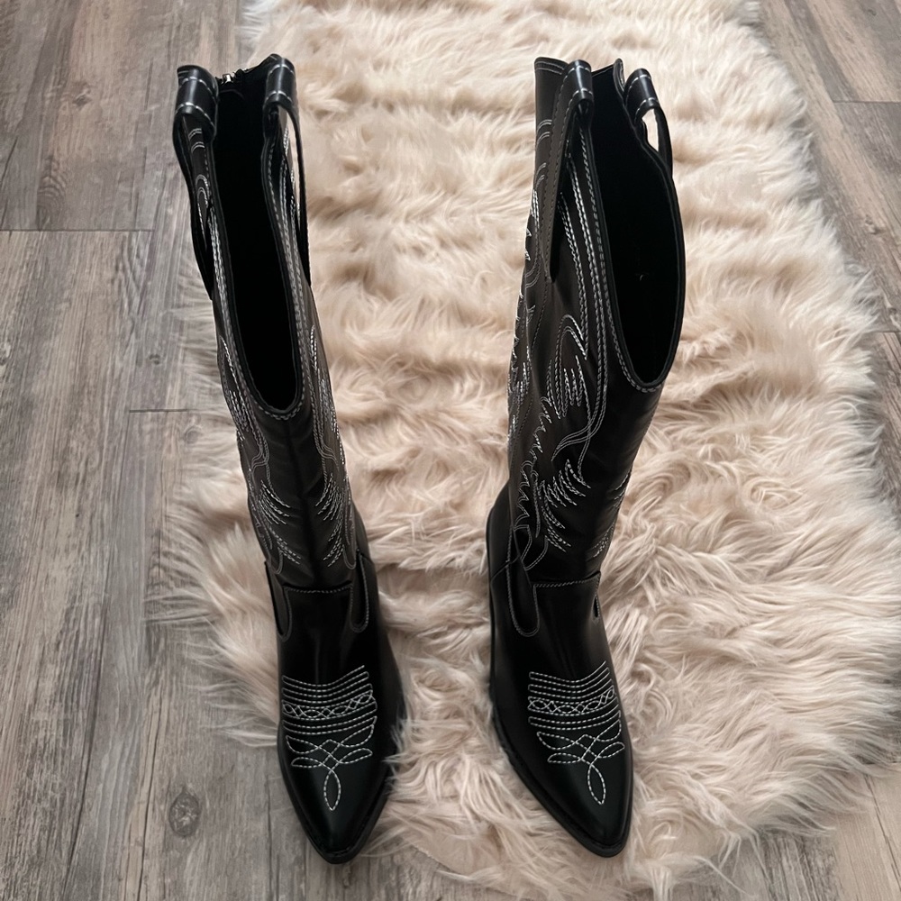Knee high black boots